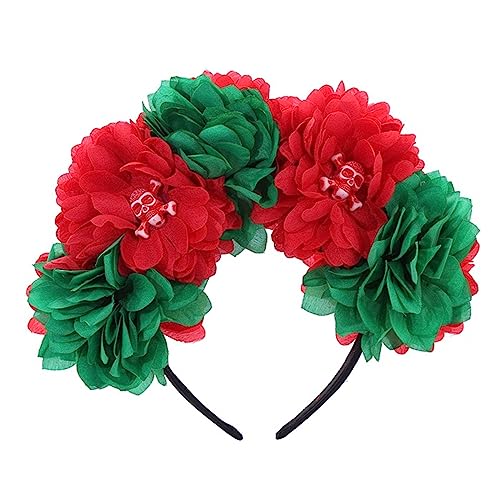 Uqezagpa Feen-Blumen-Haarband, Kostüm, Cosplay, Zubehör, Totenkopfschmuck mit schwarzer Rose, Partykleidung, für Jungen und Mädchen, Halloween-Kostüm Uqezagpa Feen-Blumen-Haarband, Kostüm, Cosplay, Zubehör, Totenkopfschmuck mit schwarzer Rose, Partykleidung, für Jungen und Mädchen, Halloween-Kostüm von Uqezagpa