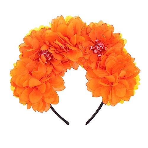 Uqezagpa Feen-Blumen-Haarband, Kostüm, Cosplay, Zubehör, Totenkopfschmuck mit schwarzer Rose, Partykleidung, für Jungen und Mädchen, Halloween-Kostüm Uqezagpa Feen-Blumen-Haarband, Kostüm, Cosplay, Zubehör, Totenkopfschmuck mit schwarzer Rose, Partykleidung, für Jungen und Mädchen, Halloween-Kostüm von Uqezagpa