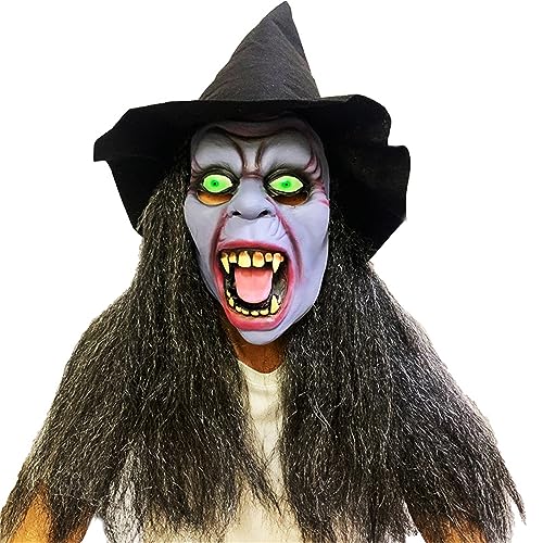 Uqezagpa Gruselige alte Frau Hexe mit Haaren Hut Horror Halloween Gesicht Gruseliges Cosplay Kostüm Fotoshootings Requisiten Geschenk Halloween Gesicht Uqezagpa Gruselige alte Frau Hexe mit Haaren Hut Horror Halloween Gesicht Gruseliges Cosplay Kostüm Fotoshootings Requisiten Geschenk Halloween Gesicht von Uqezagpa
