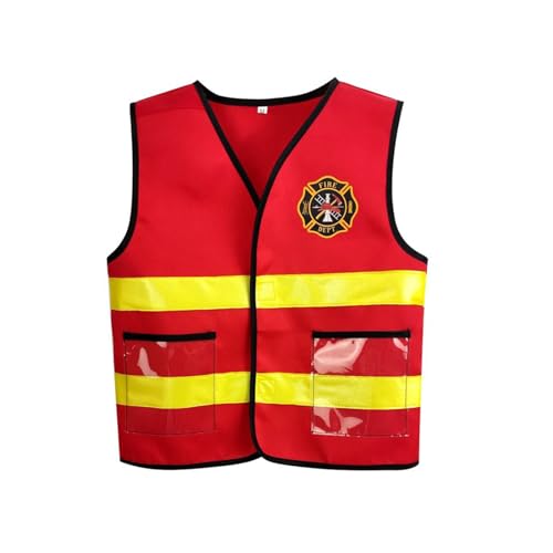 Uqezagpa Halloween-Feuerwehrmann-Kostüm für Kinder, Helme, Weste, Feuerwehrmann, waschbar, für Rollenspiele, Kinderkostüm-Zubehör Uqezagpa Halloween-Feuerwehrmann-Kostüm für Kinder, Helme, Weste, Feuerwehrmann, waschbar, für Rollenspiele, Kinderkostüm-Zubehör von Uqezagpa
