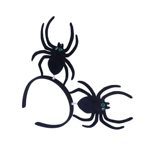 Uqezagpa Halloween Spinnen Stirnband Tag des Todes Beflockung Arachnid Haarband Cosplay Kostüm Kopfschmuck für Erwachsene Festival von Uqezagpa