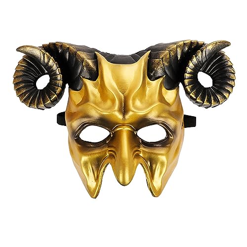 Uqezagpa Halloween Teufel Horror halbes Gesicht Gruseliges Ochsenhorn Cosplay Kostüm Maskerade Größe Gruseliges Horror Cosplay Kostüm Uqezagpa Halloween Teufel Horror halbes Gesicht Gruseliges Ochsenhorn Cosplay Kostüm Maskerade Größe Gruseliges Horror Cosplay Kostüm von Uqezagpa