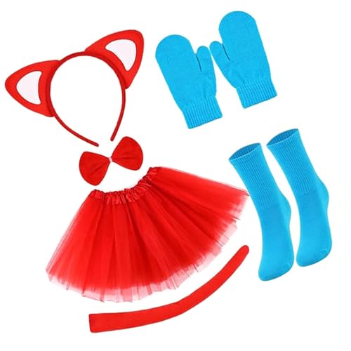 Uqezagpa Kinder-Katzen-Kostüm, Ohr-Stirnband, Schwanz, Fliege, Handschuhe, Socken, Halloween, Cosplay, Zubehör für Kinder, Jungen, Mädchen, Cosplay, bequemes Kostüm-Zubehör Uqezagpa Kinder-Katzen-Kostüm, Ohr-Stirnband, Schwanz, Fliege, Handschuhe, Socken, Halloween, Cosplay, Zubehör für Kinder, Jungen, Mädchen, Cosplay, bequemes Kostüm-Zubehör von Uqezagpa