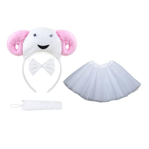 Uqezagpa Schaf-Kostüme für Kinder, Cosplay, Schaf-Ohren, Stirnbänder, Schwanz, Schleifen, Tutu, Rock, Schwanz, Tier-Kostüm, Zubehör, Set, Tier-Kostüm, Cosplay-Kostüm, 4 Stück Uqezagpa Schaf-Kostüme für Kinder, Cosplay, Schaf-Ohren, Stirnbänder, Schwanz, Schleifen, Tutu, Rock, Schwanz, Tier-Kostüm, Zubehör, Set, Tier-Kostüm, Cosplay-Kostüm, 4 Stück von Uqezagpa