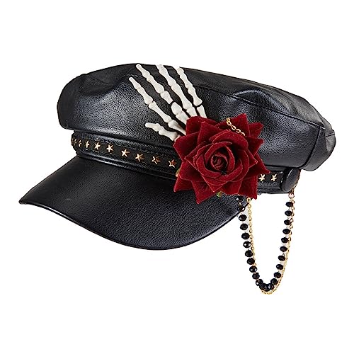 Uqezagpa Steampunk-Mütze aus Leder, Gothic-Stil, Steampunk-Hut, für Herren, Karneval, Nachtclub, Schirm, Herren Uqezagpa Steampunk-Mütze aus Leder, Gothic-Stil, Steampunk-Hut, für Herren, Karneval, Nachtclub, Schirm, Herren von Uqezagpa