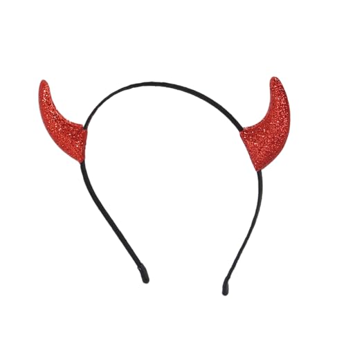 Uqezagpa Teufelshorn Stirnband für Erwachsene mit Glitzer-Puder Cosplay Kostüm Hairhoop Halloween Party Haarband Festival von Uqezagpa