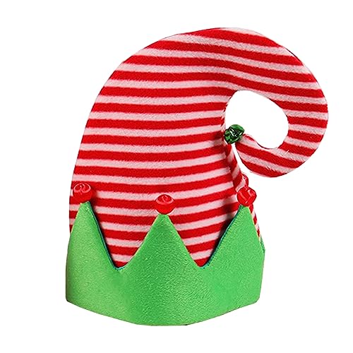 Uqezagpa Weihnachtsmütze mit Glocken, Weihnachtsmannmütze, Urlaubsmütze für Erwachsene, Unisex, Komfort-Hut für Weihnachtsfeier, Cosplay, Dekoration, bequeme Textur von Uqezagpa