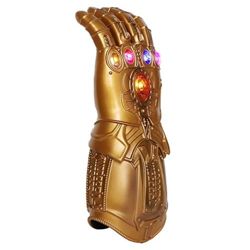 UrMsun Guante de los Vengadores con Luces led, Guantele Thanos Vengadores 4 Final del Juego Iron Man Infinity Gauntlet Hulk Thanos Capitán América Thor Cosplay con 2 Pilas Recambio (Dorado) von UrMsun