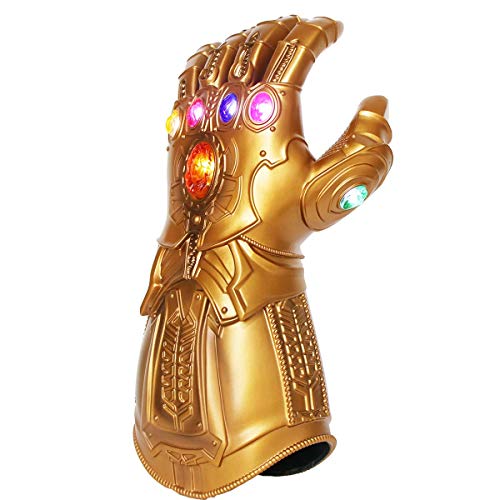 UrMsun Iron Man Infinity Gauntlet für Kinder mit 2 Ersatzbatterien, Iron Man Glove LED mit Kindersteinen (ORO) von UrMsun