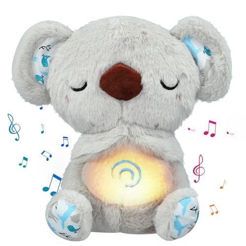 UrbanHomes Koala, Schlummer Koala, Sleeping Relief Koala Plüschtier, Beruhigender Koalabär, Atmende Koala Plüsch Puppe Schlafende Relief Koala Für Baby Sound Geschenke, Schlaf Koala, Upgrade-Version von UrbanHomes