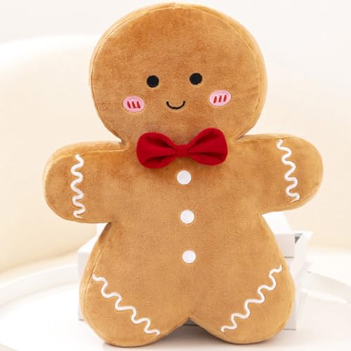 Urijk Lebkuchenmann Plüsch Weihnachtspuppe Weihnachtsbär Weicher Plüsch Weihnachten Weihnachtsbaum Lebkuchenhaus Puppe Kinder Ragdoll Dekoration Geschenk Für Kinder von Urijk