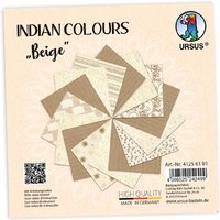 15 Blatt Bastelpapier, Indian Colors in Beigetönen, 13,7cm x 13,7cm von Ursus