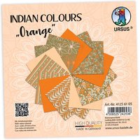 15 Blatt Bastelpapier, Indian Colors in Orangetönen, 13,7cm x 13,7cm von Ursus