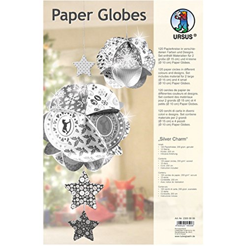 Ursus 23090099 - Designkreise Paper Globes Silver Charm von Ursus