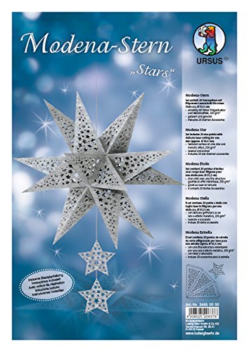 Ursus 34650000 - Modena Stern Stars, Schreibwaren, 230 g, DIN A4, silber von Ursus