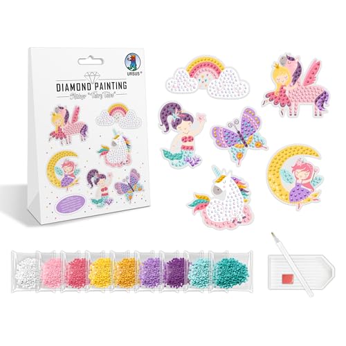 Ursus 43490002 - Diamond Painting Sticker "Fairy Tales", Aufkleber mit verschiedenen Designs, Bastelset mit 2 Stickerbogen und passendem Werkzeug, ca. 5 - 9 cm Ursus 43490002 - Diamond Painting Sticker "Fairy Tales", Aufkleber mit verschiedenen Designs, Bastelset mit 2 Stickerbogen und passendem Werkzeug, ca. 5 - 9 cm von Ursus