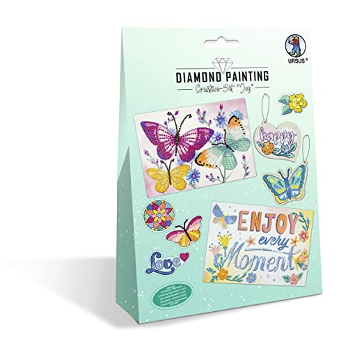 Ursus 43510006 - Diamond Painting Creative Set "Joy", Bastel-Set für Kinder zum kreativen Gestalten von Bildern, Anhängern und Stickern mit Diamanten von Ursus