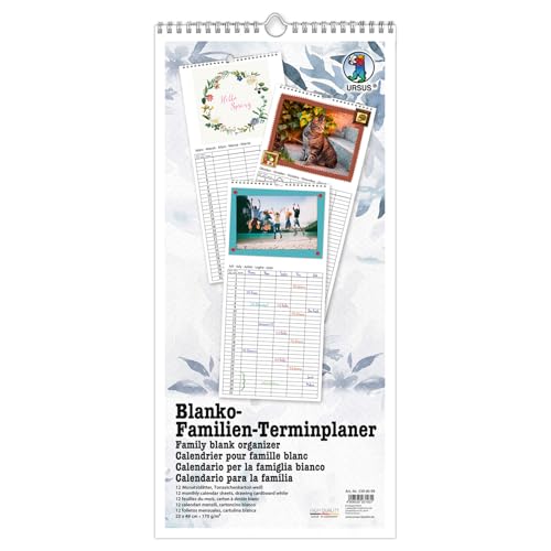 Ursus 5390000 - Blanko Familien-Terminplaner Weiß, aus Tonzeichenkarton, 170g/m², 12 Monatsblätter, Größe 23 x 49 cm, gestaltbarer Wandkalender zum Eintragen, Bemalen und Basteln Ursus 5390000 - Blanko Familien-Terminplaner Weiß, aus Tonzeichenkarton, 170g/m², 12 Monatsblätter, Größe 23 x 49 cm, gestaltbarer Wandkalender zum Eintragen, Bemalen und Basteln von Ursus