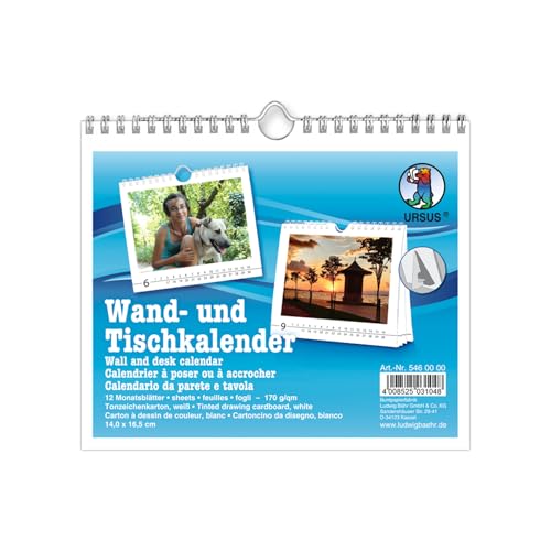 Ursus 5460000 - Wand- und Tischkalender Weiß, aus Tonzeichenkarton, 170 g/m², 12 Monatsblätter, Größe 16,5 x 14 cm, zum Selbstgestalten und Basteln von Fotokalendern Ursus 5460000 - Wand- und Tischkalender Weiß, aus Tonzeichenkarton, 170 g/m², 12 Monatsblätter, Größe 16,5 x 14 cm, zum Selbstgestalten und Basteln von Fotokalendern von Ursus