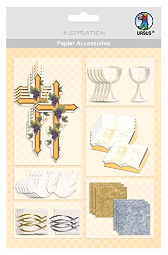 Ursus 56500019 - Papier Accessoires Christliche Symbole, Klassisch, einseitig bedruckt und veredelt, , ideal zur Verzierung von Karten, Scrapbooking und Geschenken von Ursus