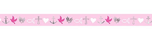 Ursus 59080020 - Masking Tape, Religion grau/pink, Klebeband aus Papier, ca. 15 mm x 10 m, teilweise einseitig bedruckt und veredelt, lösungsmittel und säurefrei, ideal für Scrapbooking von Ursus