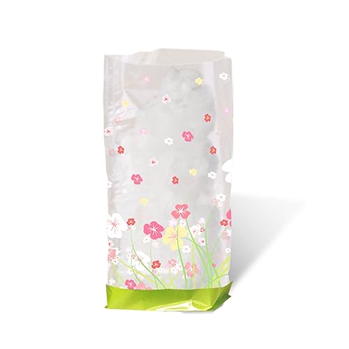 Ursus 5910000 - - Geschenk Bodenbeutel, Blumen, 10 Stück, aus lebensmittelechter Folie, ca. 11,5 x 19 cm, transparent, bedruckt, ideal für kleine Überraschungen von Ursus