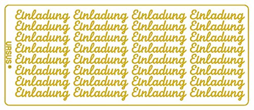 Ursus 59300002 - Kreativ Sticker, Einladung, gold, ca. 10 x 23 cm, 5 Blatt, selbstklebend, ideal zur Kartengestaltung und zum Dekorieren von Geschenken von Ursus