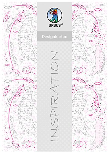 Ursus 62274601F - Designkarton Religion, pink/weiß, DIN A4, 5 Blatt, 200 g/qm, einseitig bedruckt, folienveredelt, ideal als Einladungs und Danksagungskarten oder für kreative Bastelarbeiten von Ursus