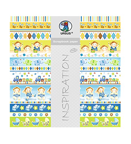 Ursus 703000113 - Premium Glitter Scrapbook paper, Baby boy, ca. 30,5 x 30,5 cm, 190 g/qm, 5 Blatt mit Banderole, beidseitig bedruckt, Vorderseite mit Glitter veredelt, Motiv 113 Ursus 703000113 - Premium Glitter Scrapbook paper, Baby boy, ca. 30,5 x 30,5 cm, 190 g/qm, 5 Blatt mit Banderole, beidseitig bedruckt, Vorderseite mit Glitter veredelt, Motiv 113 von Ursus
