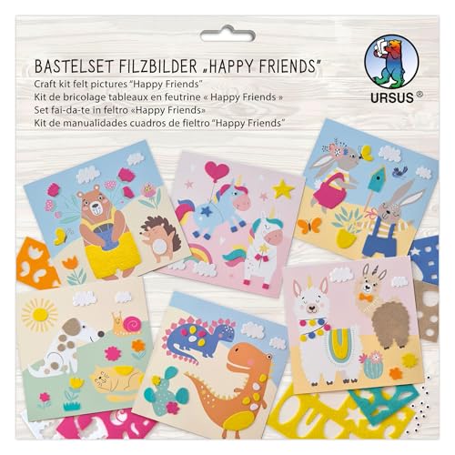 Ursus 8800001F - Bastelset Filzbilder Happy Friends, Set aus Motivkarten, Filzstanzteilen und Wackelaugen, inkl. Schritt für Schritt Anleitung Ursus 8800001F - Bastelset Filzbilder Happy Friends, Set aus Motivkarten, Filzstanzteilen und Wackelaugen, inkl. Schritt für Schritt Anleitung von Ursus