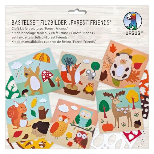 Ursus 8800002F - Bastelset Filzbilder Forest Friends, Set aus Motivkarten, Filzstanzteilen und Wackelaugen, inkl. Schritt für Schritt Anleitung Ursus 8800002F - Bastelset Filzbilder Forest Friends, Set aus Motivkarten, Filzstanzteilen und Wackelaugen, inkl. Schritt für Schritt Anleitung von Ursus