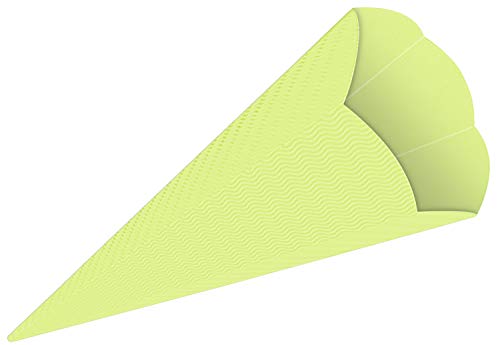 Ursus 9840050 - Schultüten 3D uni, apfelgrün, Rohlinge aus 3D Colorwellpappe 260 g/qm, 6 eckig, 5 Stück, Höhe ca. 68 cm, Durchmesser ca. 20 cm, zum Basteln einer individuellen Schultüte von Ursus