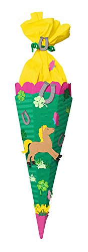 Ursus 9850002 - Schultüte Bastelset Pferd, sechseckig, Höhe ca. 68 cm, Duchmesser ca. 20 cm, inklusive Bastelanleitung und Vorlagebogen, zum Selbstbasteln, ideal für die Einschuluung von Ursus