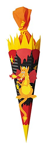 Ursus 9850015 - Schultüte Bastelset Feuerdrache, sechseckig, Höhe ca. 68 cm, Duchmesser ca. 20 cm, inklusive Bastelanleitung und Vorlagebogen, zum Selbstbasteln, ideal für die Einschuluung Ursus 9850015 - Schultüte Bastelset Feuerdrache, sechseckig, Höhe ca. 68 cm, Duchmesser ca. 20 cm, inklusive Bastelanleitung und Vorlagebogen, zum Selbstbasteln, ideal für die Einschuluung von Ursus