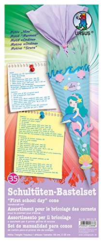 Ursus 9850035 - Schultüte Bastelset Nixe, sechseckig, Höhe ca. 68 cm, Duchmesser ca. 20 cm, inklusive Bastelanleitung und Vorlagebogen, zum Selbstbasteln, ideal für die Einschuluung Ursus 9850035 - Schultüte Bastelset Nixe, sechseckig, Höhe ca. 68 cm, Duchmesser ca. 20 cm, inklusive Bastelanleitung und Vorlagebogen, zum Selbstbasteln, ideal für die Einschuluung von Ursus