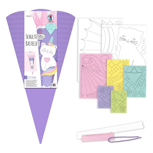 Ursus 9910001 - Schultüten-Bastelset "Kittycorn", aus 3D-Colorwellpappe 260 g/m², Set zum Basteln einer Schultüte, 6-eckig, Höhe ca. 68 cm, Durchmesser 20 cm Ursus 9910001 - Schultüten-Bastelset "Kittycorn", aus 3D-Colorwellpappe 260 g/m², Set zum Basteln einer Schultüte, 6-eckig, Höhe ca. 68 cm, Durchmesser 20 cm von Ursus