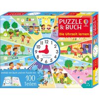 Puzzle & Buch: Die Uhrzeit lernen von Usborne Verlag