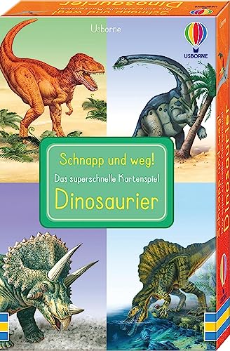 Schnapp und Weg! Das superschnelle Kartenspiel: Dinosaurier: Kartenspiel-Set mit Dinos - trainiert das Reaktionsvermögen - ab 3 Jahren von Usborne Verlag