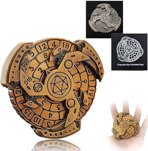 Dungeons und Drachen Würfel Spinner, DND Roulette Würfelspinner Rotierende Dungeon Würfel DND Roulette, Dice Spinner Mit Würfelbox Rotierende Würfel and Dragons Tabletop Games (Gold) von Usper