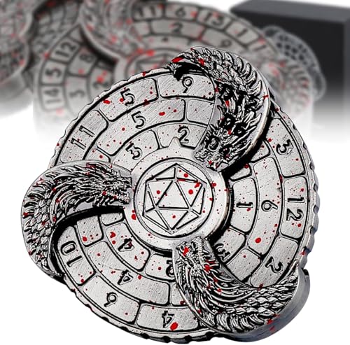 Dungeons und Drachen Würfel Spinner, DND Roulette Würfelspinner Rotierende Dungeon Würfel DND Roulette, Dice Spinner Mit Würfelbox Rotierende Würfel and Dragons Tabletop Games (Silber) von Usper