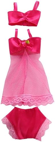 Uteruik 27,9 cm Puppenkleidung Badeanzug Top Spitze Kleid Unterwäsche Pyjama für 26-30 cm Puppenzubehör Spielzeug nur Puppenkostüm, 3 Stück/Set von Uteruik