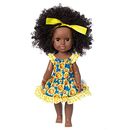 Uteruik Black Girl Doll 35,6 cm Afrikanische Puppe mit Sonnenblume bedrucktem Kleid Rock Kostüm Kleidung für Kinder Urlaub Geburtstag Geschenk Uteruik Black Girl Doll 35,6 cm Afrikanische Puppe mit Sonnenblume bedrucktem Kleid Rock Kostüm Kleidung für Kinder Urlaub Geburtstag Geschenk von Uteruik