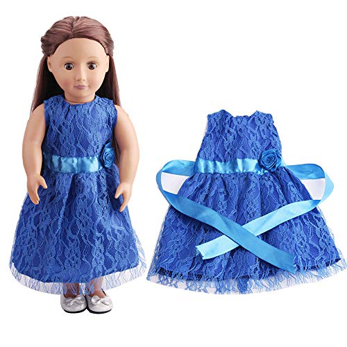 Uteruik Puppenkleid mit langem Gürtel für 46 cm American Girl Puppe, lässiges Outfit, Kostüm-Zubehör, 1 Stück (#A) von Uteruik