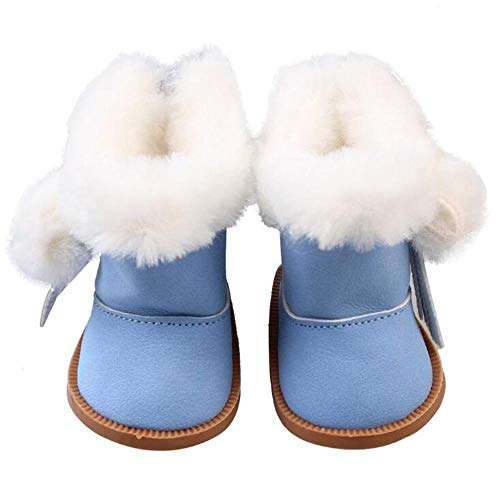 Uteruik Puppenschuhe Plus Samtstiefel für 46 cm Mädchen Puppe Winter warme Schuhe Outfits Kostüm Zubehör 1 Paar (blau) von Uteruik