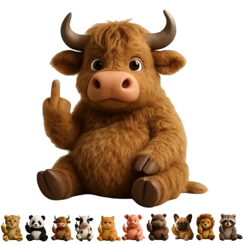 Uuxkgu Middle Finger Plush Animals,lustiger Mittelfinger-plüschhund,niedlicher Lustiger Mittelfinger-plüschhun,Cute Middle Finger Plush Highland Cow,Stress Relief Decor Gift,for Home Office Desk-G Uuxkgu Middle Finger Plush Animals,lustiger Mittelfinger-plüschhund,niedlicher Lustiger Mittelfinger-plüschhun,Cute Middle Finger Plush Highland Cow,Stress Relief Decor Gift,for Home Office Desk-G von Uuxkgu