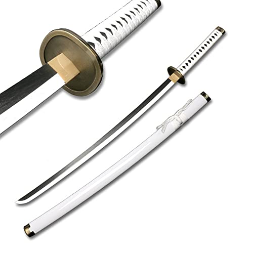 Uvency Bambus Anime Zoro Cosplay Schwerter Handgefertigtes Katana Japanisches Samurai-Schwert Ca. 41 Zoll Für Rollenspiele Und Sammlung Anime Original Textures Geschenk Für Anime-Fans, Wado Ichimonj von Uvency