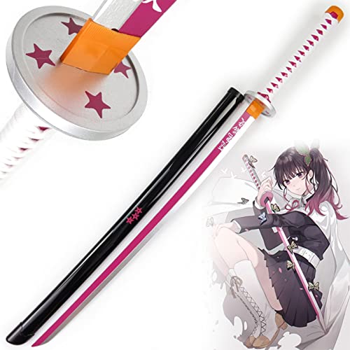 Uvency Bofie Slayer Blade Holz-Samurai-Schwert Kamado Tanjiro Cosplay Ninja-Schwert-Requisiten, Länge: 41 Zoll,E Geschenke Für Weihnachten Oder Geburtstag/Tsuyuri Kanawo/104Cm von Uvency