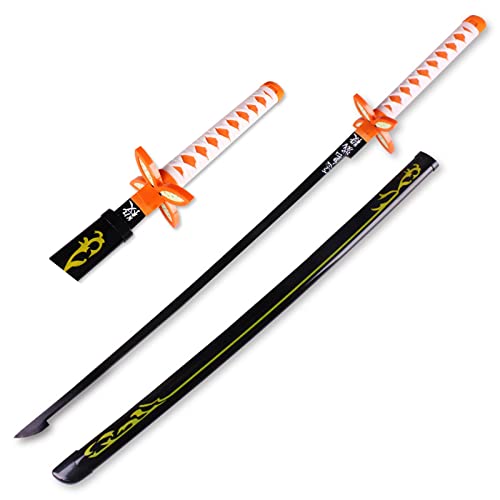 Uvency Hölzernes Samurai-Schwert-Spielzeug Kochou Shinobu Cosplay Katana-Schwert Abs-Schwertscheide Dämonentöter-Schwert Anime-Fans Halloween Cosplay Requisiten Geburtstag / 41 Zoll/Black von Uvency