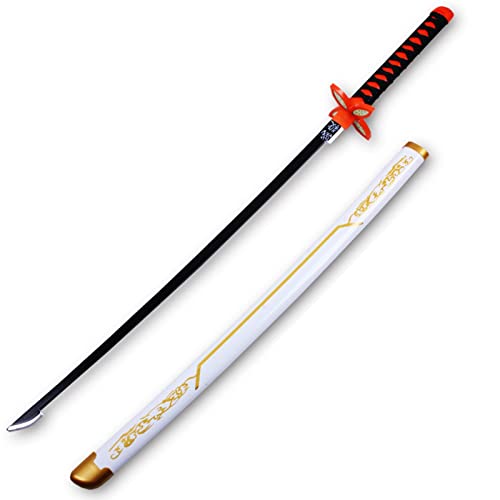 Uvency Hölzernes Samurai-Schwert-Spielzeug Kochou Shinobu Cosplay Katana-Schwert Abs-Schwertscheide Dämonentöter-Schwert Anime-Fans Halloween Cosplay Requisiten Geburtstag / 41 Zoll/White von Uvency