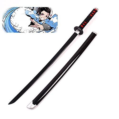 Uvency Samurai-Schwert Aus Bambusholz, Japanische Katana-Waffe, Spielzeug, Dämonentöter, Klinge Für Ninja-Soldaten, Krieger, Anime-Liebhaber, Cosplay-Requisiten, Spielzeug, Halloween-Party-Zubehör/K von Uvency